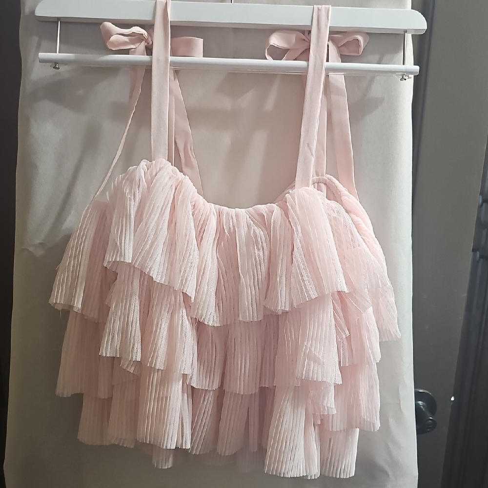 Blu Pepper Pink Ruffle Blouse - Picture 4 of 4